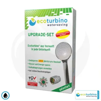 Shower Head UPGRADE SET 10 Legio | ET10L Water Saving Adapter + Handheld Showerhead | ecoturbino®