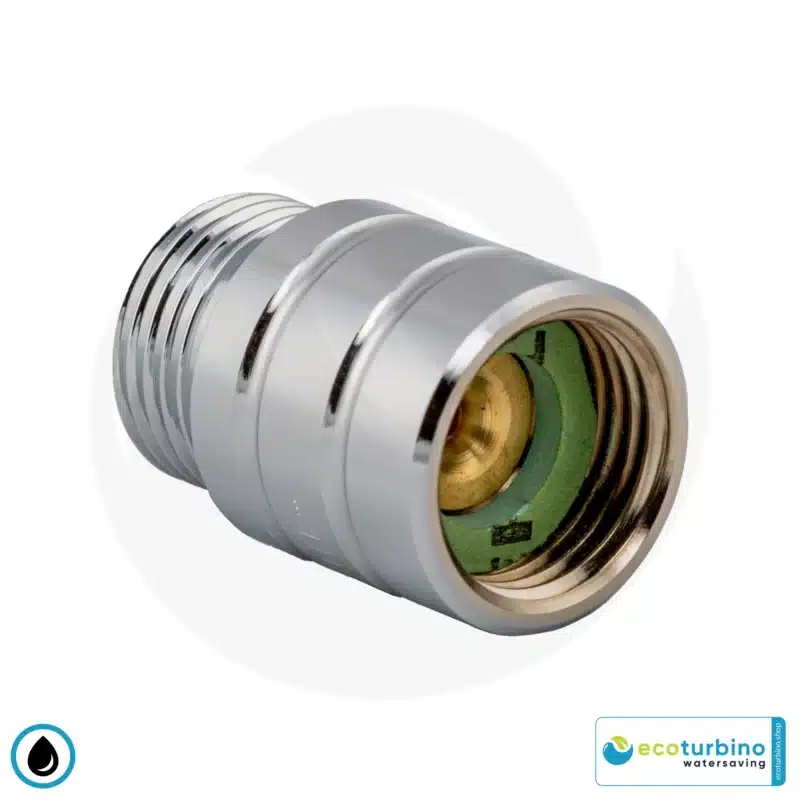 ecoturbino® ET10L Water-Saving Shower Adapter | Save Water and Energy (Gas, Electricity) | Reduce Costs by up to 40% when Showering + Emptying the Shower Head | silver